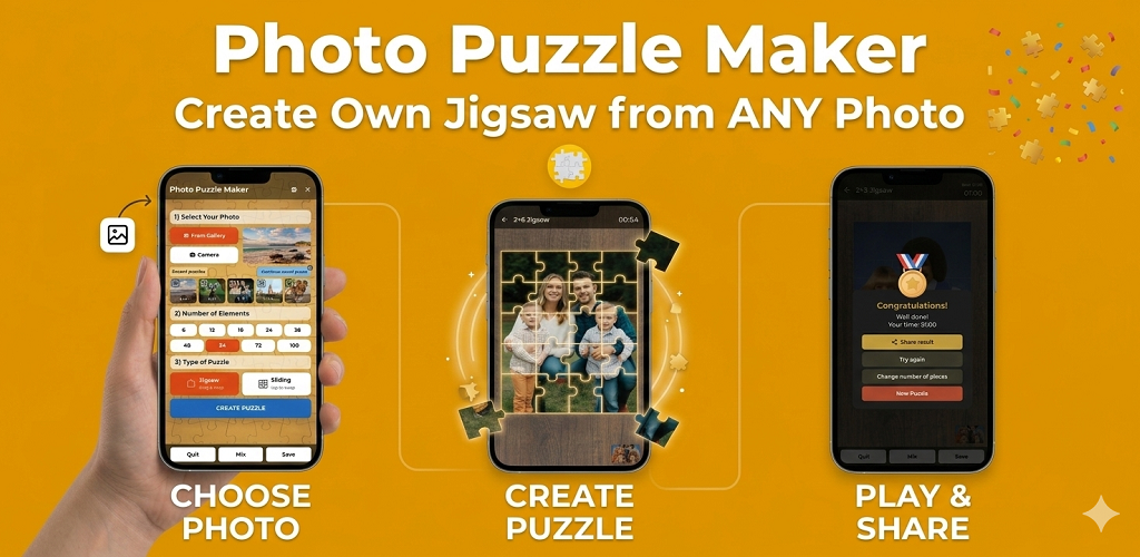 Photo Puzzle Maker - Create Own Jigsaw from ANY Photo - APP