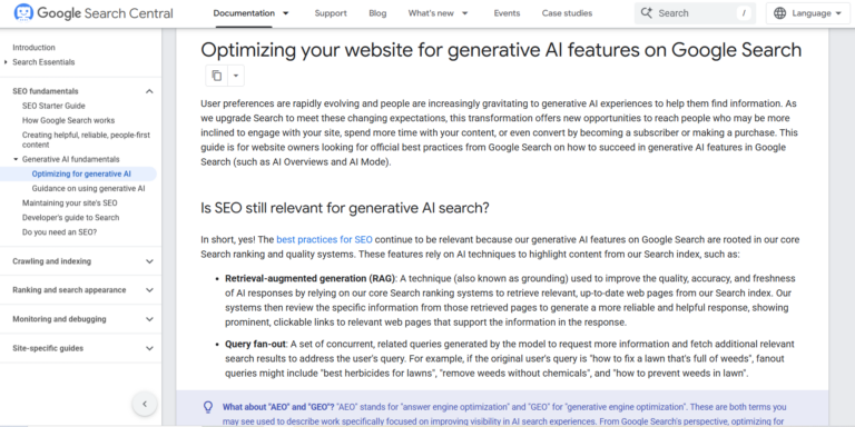 Optimize website for Google AI Overviews