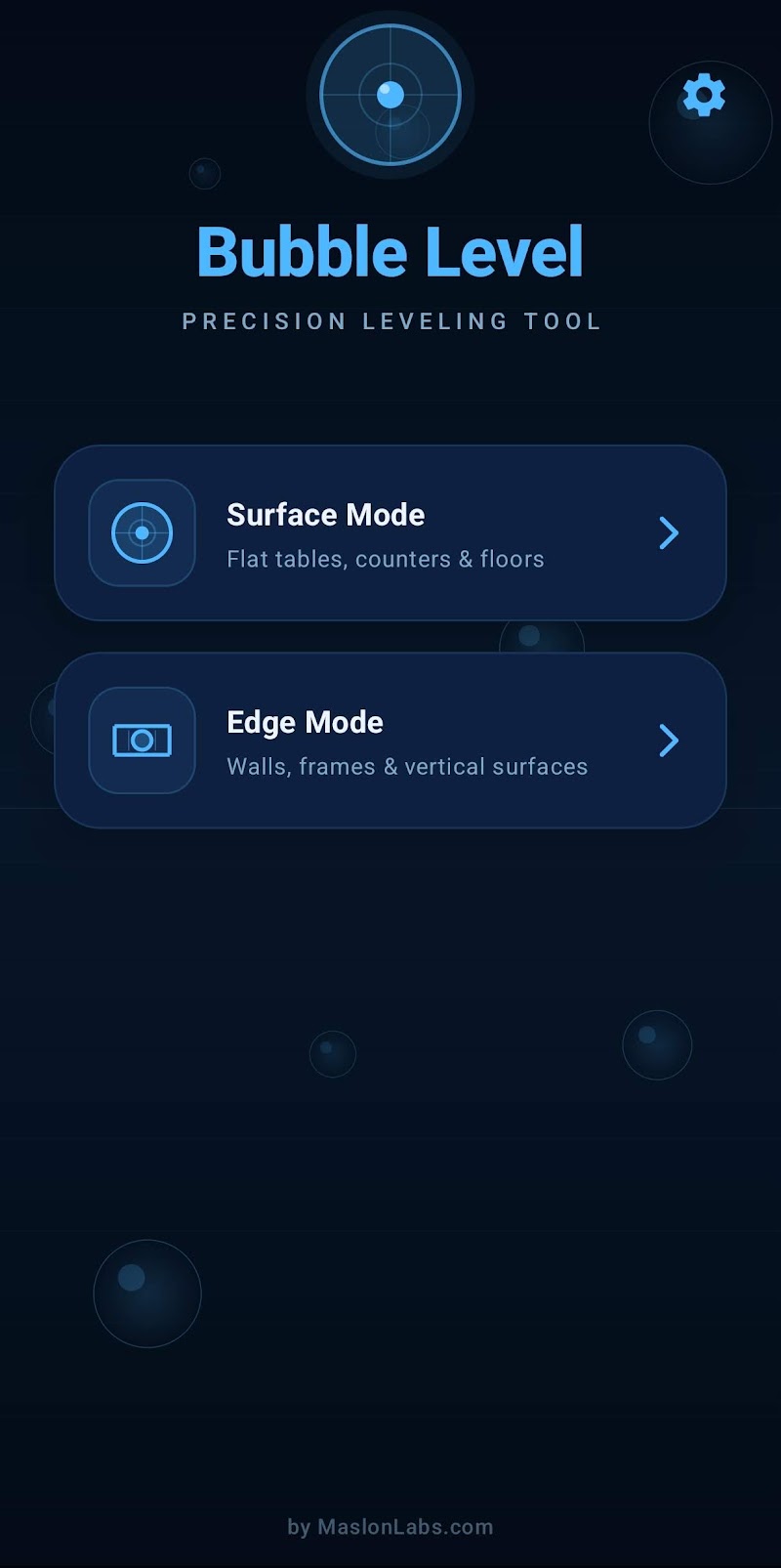Bubble Level screenshot showing precise angle measurement in degrees