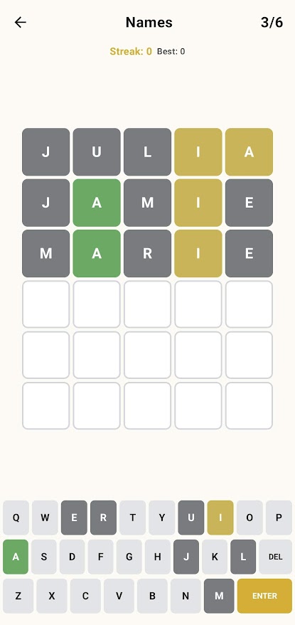 Guess The Word screenshot showing the language selection screen