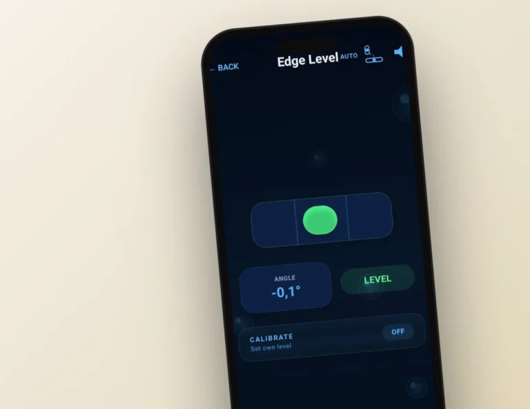 Bubble Level app running on an Android phone
