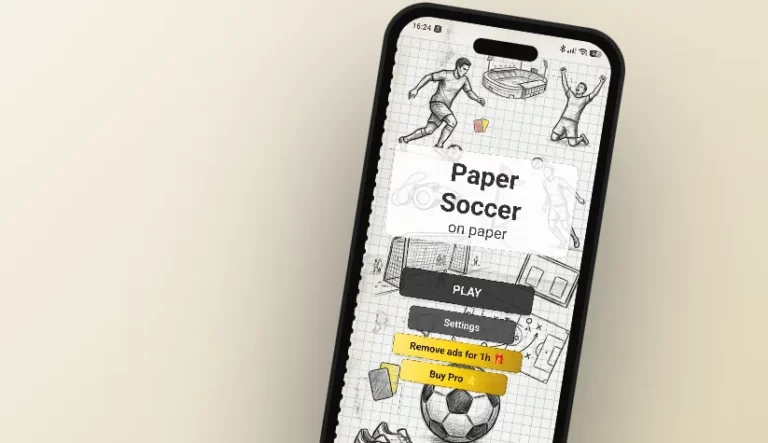 Paper Soccer app running on an Android phone