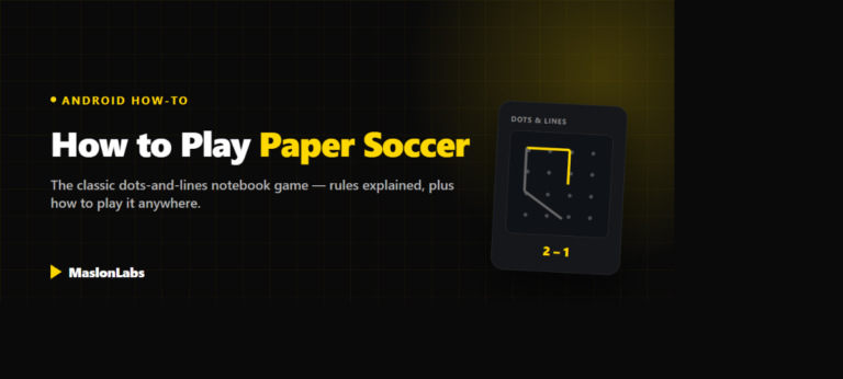 How to play Paper Soccer dots and lines - rules explained by MaslonLabs