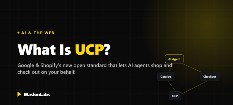 What Is UCP (Universal Commerce Protocol)? Cover graphic by MaslonLabs