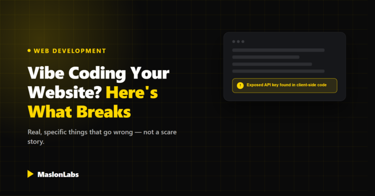 Vibe coding your business website — what actually goes wrong cover image