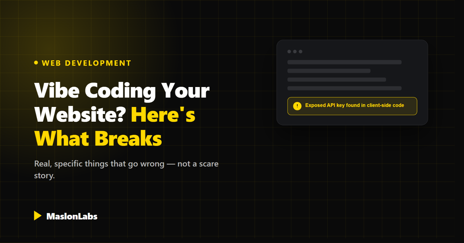 Vibe coding your business website — what actually goes wrong cover image
