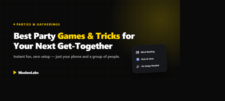 Best party games and tricks for your next get-together - guide by MaslonLabs