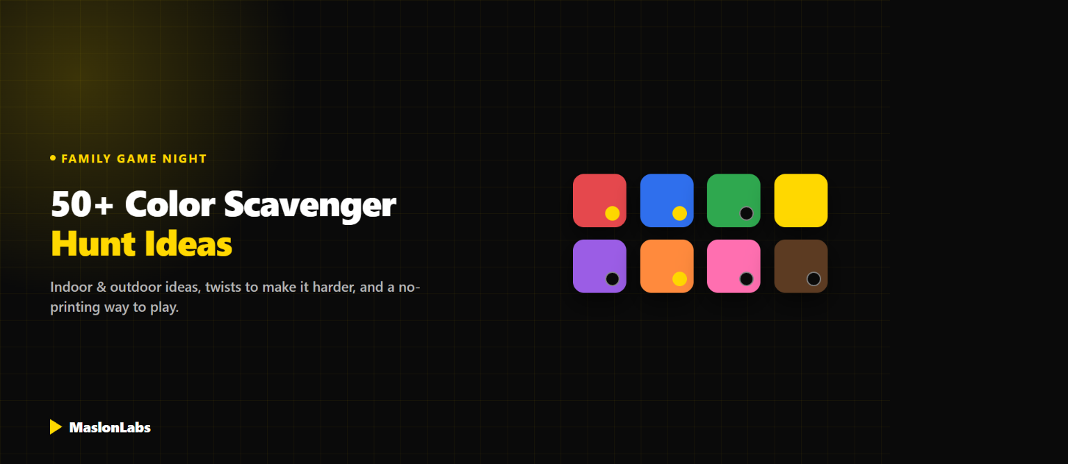 50+ Color Scavenger Hunt Ideas for Family Game Night cover image