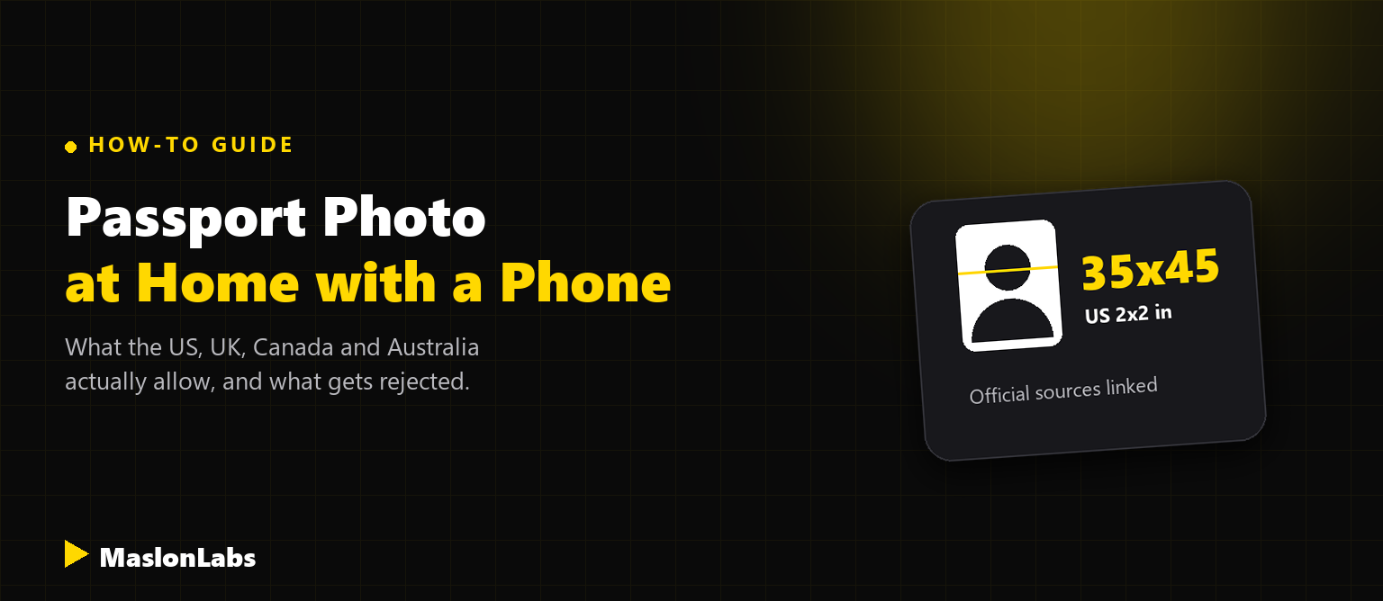 How to take a passport photo at home with your phone - guide by MaslonLabs